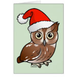 Eastern Screech Owl Santa Note Card