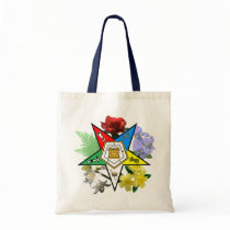 Eastern Star Floral Emblem tote bags