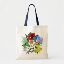 Eastern Star Floral Emblem tote Canvas Bags