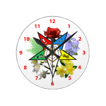 Eastern Star Floral Wall Clock