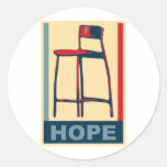 Eastwooding Invisible Obama Chair of Hope Round Stickers
