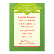 Easy Being Green Birthday Invitations