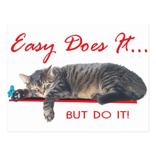 easy does it aa slogan postcard Zazzle