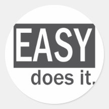 Easy Does It Drk Gry/White Stickers