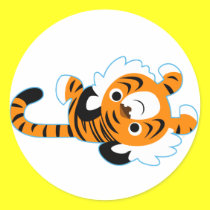 Unbekümmerter netter Karikatur-Tiger-Aufkleber sticker