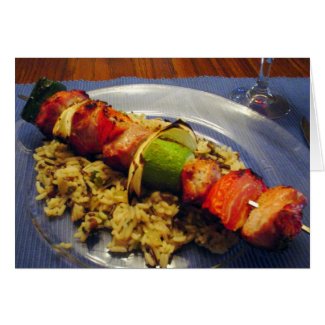 Easy Grilled Shish Kebab Recipe Note Card card