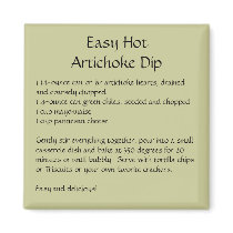 Easy Hot Artichoke Dip Recipe on a Magnet