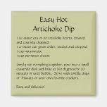 Easy Hot Artichoke Dip Recipe on a Magnet