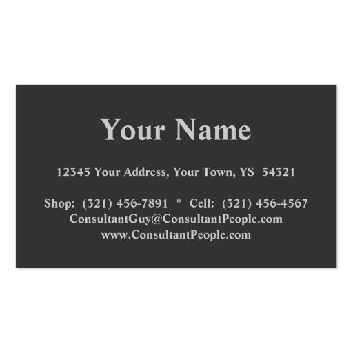 Easy template classic design two sided simple gray business card template (back side)