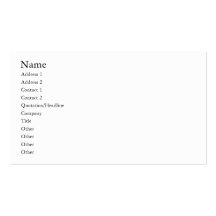 Easy template, plain white business cards