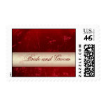 Easy to customize dark red wedding postage