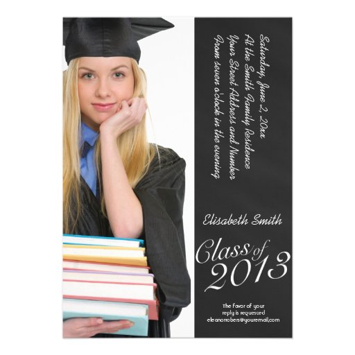 Easy to Customize Graduation Portrait Photo Party Invite