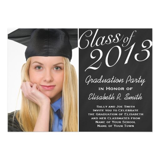 Easy to Customize Graduation Portrait Photo Party Invite (front side)