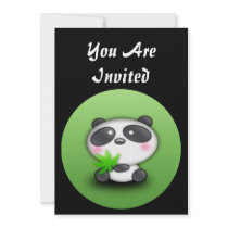 EASY TO CUSTOMIZE - Panda Bear Invitation