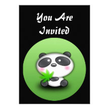 EASY TO CUSTOMIZE - Panda Bear Invitation