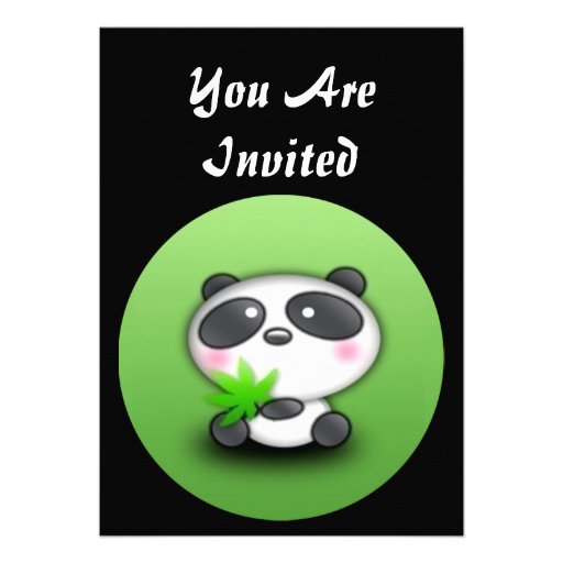 EASY TO CUSTOMIZE - Panda Bear Invitation