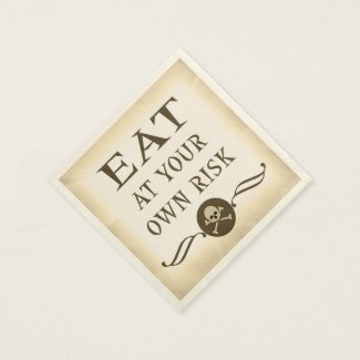 Eat At Your Own Risk Vintage Halloween Party Decor Standard Cocktail Napkin