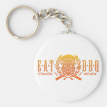 Eat BBQ Fade Key Chains
