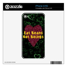 Eat Beans Not Beings iPhone 4 Decals