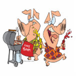 eat beef funny barbecue BBQing pigs Photo Sculpture