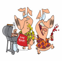 eat beef funny barbecue BBQing pigs Cut Out