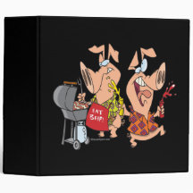 eat beef funny barbecue BBQing pigs Vinyl Binders