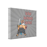 eat beef funny karate ninja pig cartoon canvas prints
