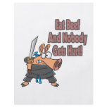 eat beef funny karate ninja pig cartoon flyers