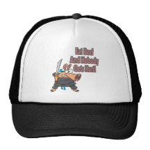 eat beef funny karate ninja pig cartoon mesh hats