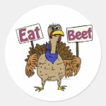 Eat Beef - Talking Turkey Round Sticker Eat Beef - Talking Turkey Round Sticker