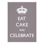 Eat Cake and Celebrate Birthday Invite- silver