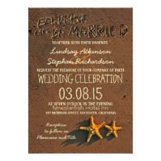 eat drink and be married beach wedding invitations