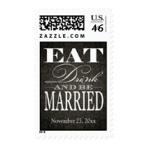 Eat Drink and be Married - black damask Stamps