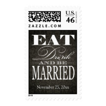 Eat Drink and be Married - black damask Stamps