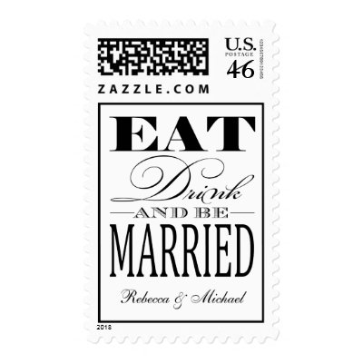 Eat Drink and be Married - Black / White Stamp