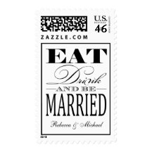 Eat Drink and be Married - Black / White Stamp