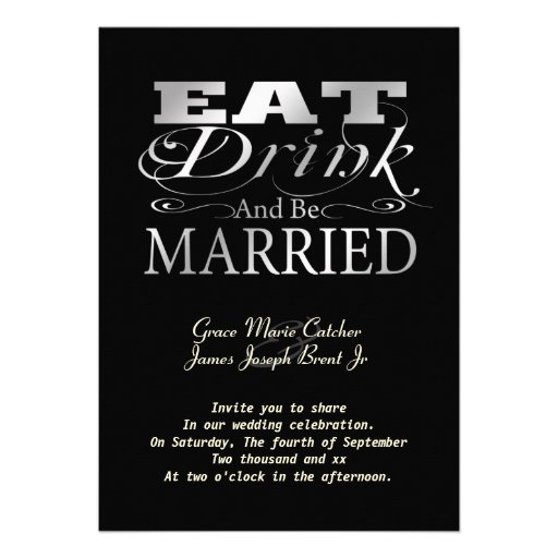 Eat Drink And Be Married Personalized Announcements