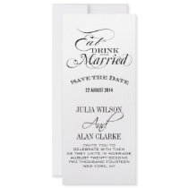 Eat, Drink and Be Married Save the Date Cards Personalized Announcements