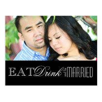 Eat, Drink and be Married | Save the Date postcards
