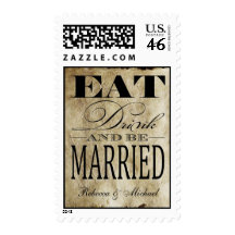 Eat Drink and be Married - Vintage Background Stamps