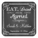 Eat Drink and be Married Wedding Favor Stickers