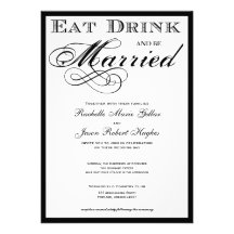 Eat Drink and be Married  Wedding Invitation