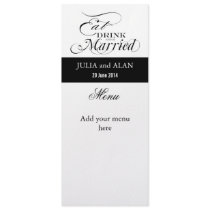 Eat, Drink, and Be Married Wedding Menu Cards Custom Announcement