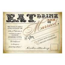 eat drink and be married wedding RSVP Custom Invites