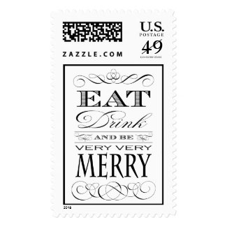 Eat Drink and Be Merry Dinner Party Stamps