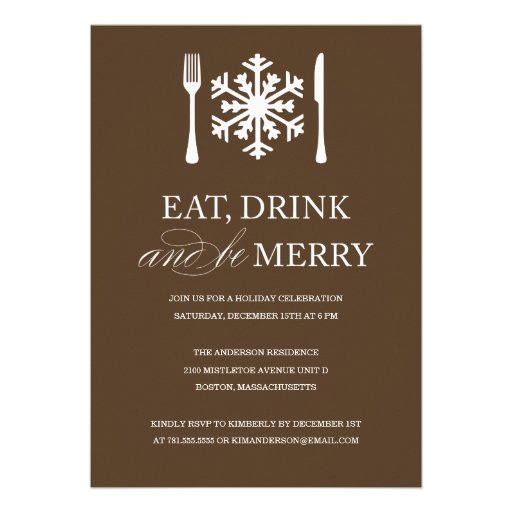 EAT DRINK AND BE MERRY | HOLIDAY PARTY INVITATIONS