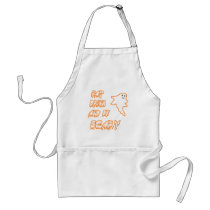 Eat Drink and Be Scary Cute Ghost Design aprons
