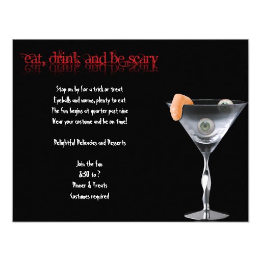 Eat Drink and be Scary Halloween Party Invitation