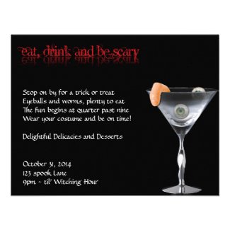 Eat Drink and be Scary Halloween Party Invitation