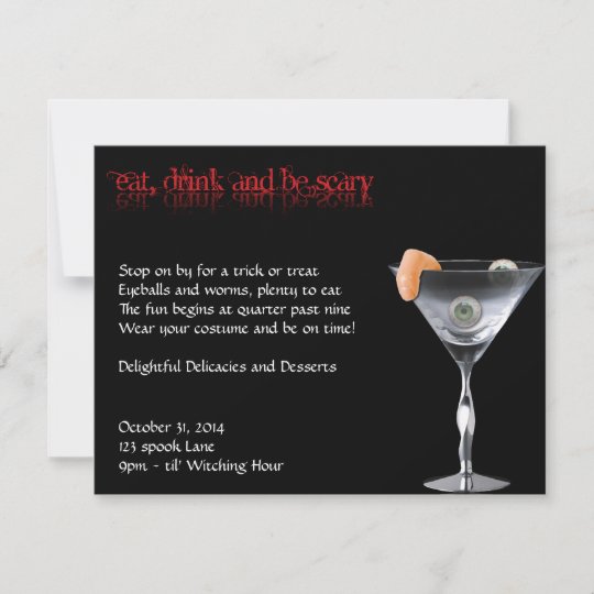 Eat Drink And Be Scary Halloween Party Invitation Zazzle